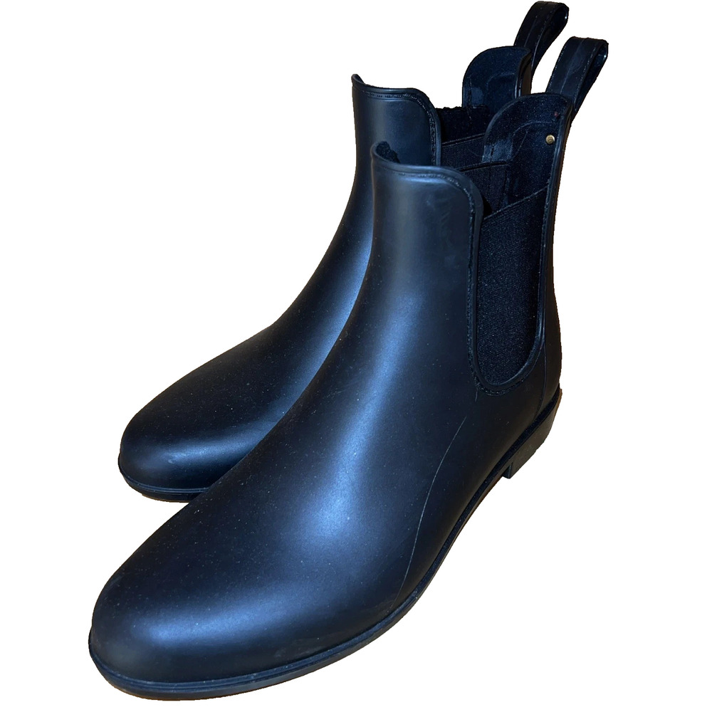 Sam Edelman Black Womens TINSLEY pvc Waterproof Ankle Dressy Rain Boots SZ 10